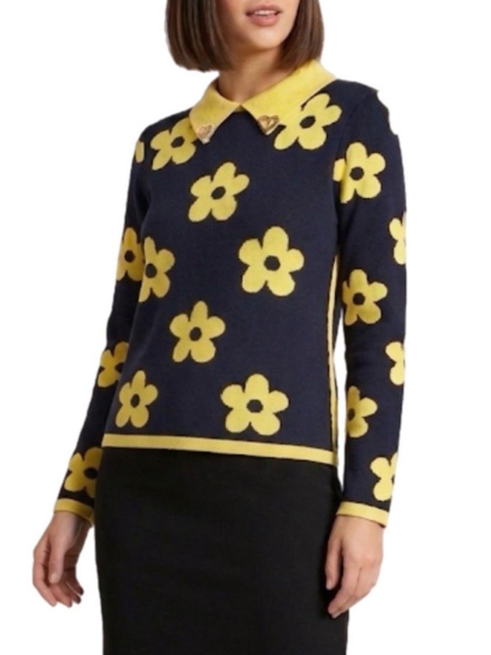 NWT Medium M Sha Qi Bei Er Women’s Daisy Floral Flower Sweater Cardigan Shirt